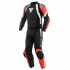 Dainese Avro 4 Leather 2Pcs Suit Black Matt Fluo Red White