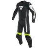 Dainese Assen 2-P Suit Black-White-Yellow-Fluo