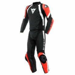 Dainese Avro 4 Leather 2-P Suit Black/Fluo-Red/White