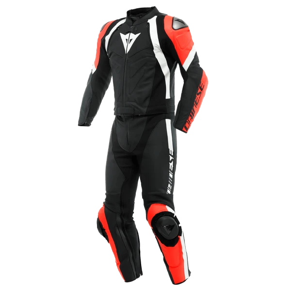 Dainese Avro 4 Leather 2-P Suit Black/Fluo-Red/White 1 Dainese Avro 4 Leather 2-P Suit Black/Fluo-Red/White