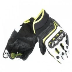 Dainese Carbon D1 Short Black White Fluo-Yellow Gloves Black White Fluo-Yellow
