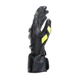Dainese Druid 4 Leather Gloves Black Charcoal Gray Fluo Yellow -Dainese dainese druid 4 leather gloves black charcoal gray fluo yellow 1