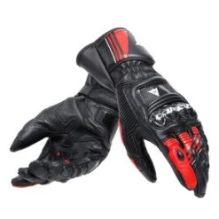 Dainese Druid 4 Leather Gloves Black Lava Red White -Dainese dainese druid 4 leather gloves black lava red white 1