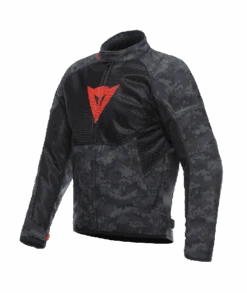 Dainese Ignite Air Textieljack Camo-Grau/Schwarz/Fluo-Rot
