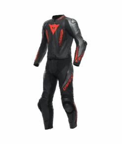 Dainese Laguna Seca 5 2PCS Motorpak Tweedelig Schwarz/Anthrazit/Fluo-Rot