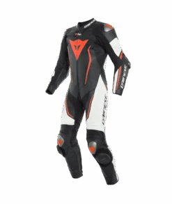 Dainese Misano 2 D-Air Perf. 1-P Suit Black-White-Fluo-Red