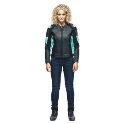 Dainese Racing 4 Lady Leather Jacket Perf. Black Acqua Green 7 Dainese Racing 4 Lady Leather Jacket Perf. Black Acqua Green -Dainese dainese racing 4 lady leather jacket perf. black acqua green 03