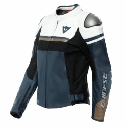 Dainese Rapida Lady Leather Jacket Black-Iris/White/Tibetan-Plat