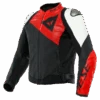 Dainese Sportiva Leather Jacket Perf. Black/Lava-Red/White