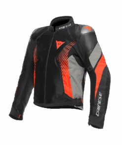 Dainese Super Rider 2 Absoluteshell Motorradjacke Schwarz/Dunkel-Gull-Grau/Fluo-Rot