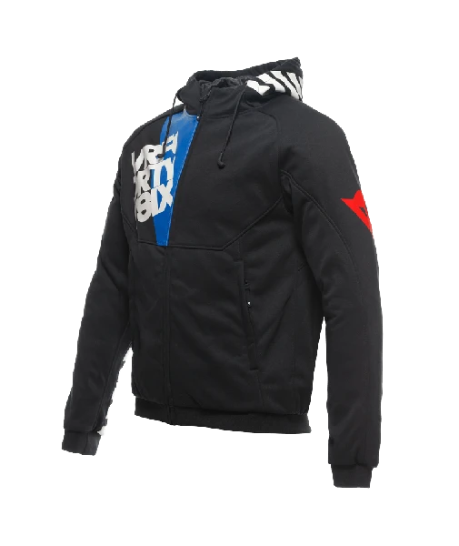 Dainese VR46 Daemon-X Safety Hoodie Full Zip Schwarz/Weiss/Blau 1 Dainese VR46 Daemon-X Safety Hoodie Full Zip Schwarz/Weiss/Blau