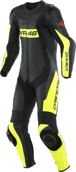 Dainese VR46 Tavullia Leather 1-PC Suit Perf. Black Yellow - Motorpakken - Kleding 1 Dainese VR46 Tavullia Leather 1-PC Suit Perf. Black Yellow - Motorpakken - Kleding