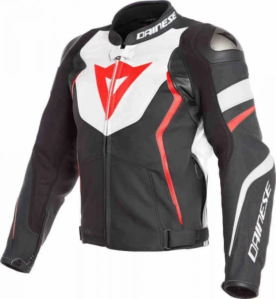 Dainese Avro 4 Leather Jacket Black/White/Red