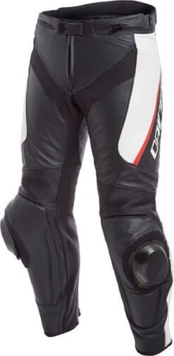 Dainese DELTA 3 Leather Pants BLACK/WHITE/RED