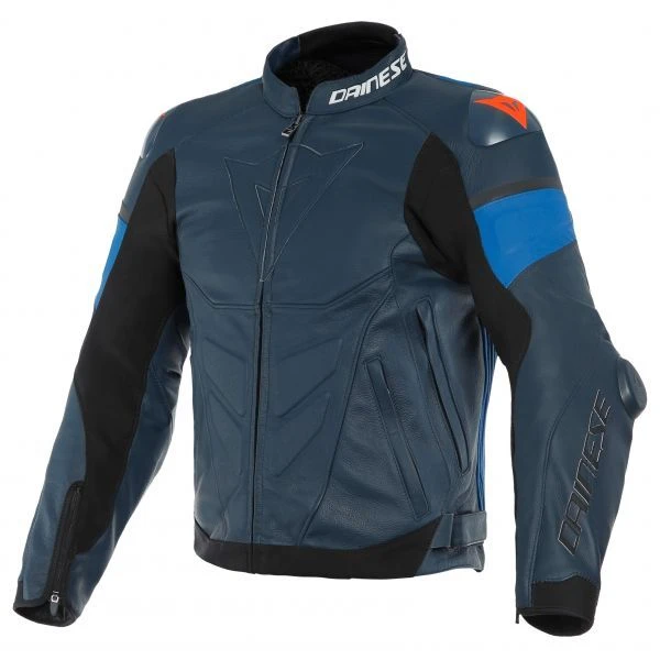 Dainese Super Race Leather Jacket Black/Blue/Red